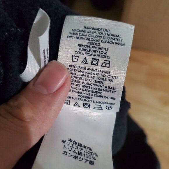 Lands End Pants Womens Medium Navy Blue Fleece Lined Cotton Blend Lounge Joggers - Picture 4 of 10